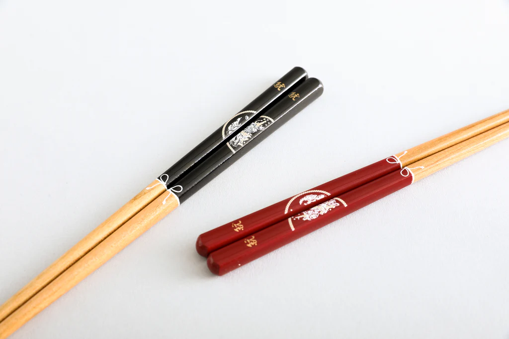 縁結び箸二膳セット 《山犬様 出会い 愛す》 - 画像 (4)